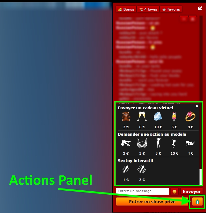 Image of Actions Panel